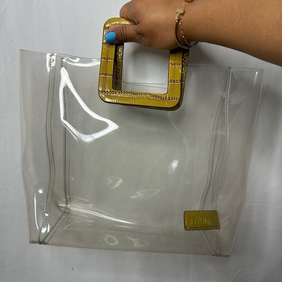 STAUD Clear Purse with Inner Clutch Faux Crocodile Print - Picture 13 of 13